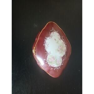 LIlMOGES FRANCE HAND PAINTED MAUVE 24K GOLD GILT LIDDED VICTORIAN Damaged